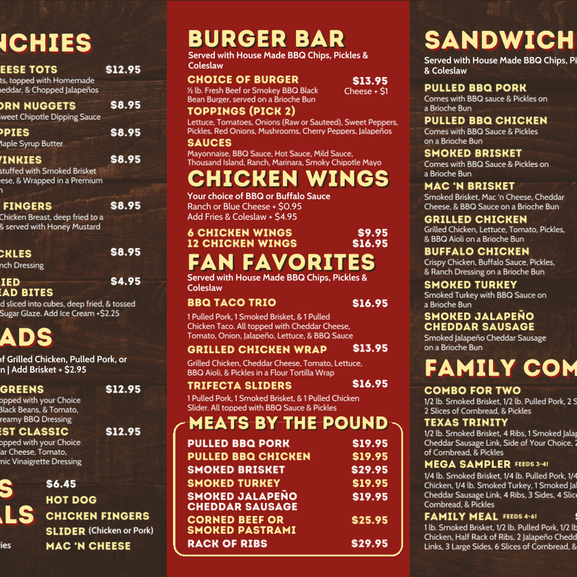The BBQ Pit Restaurant and Catering Co Menu