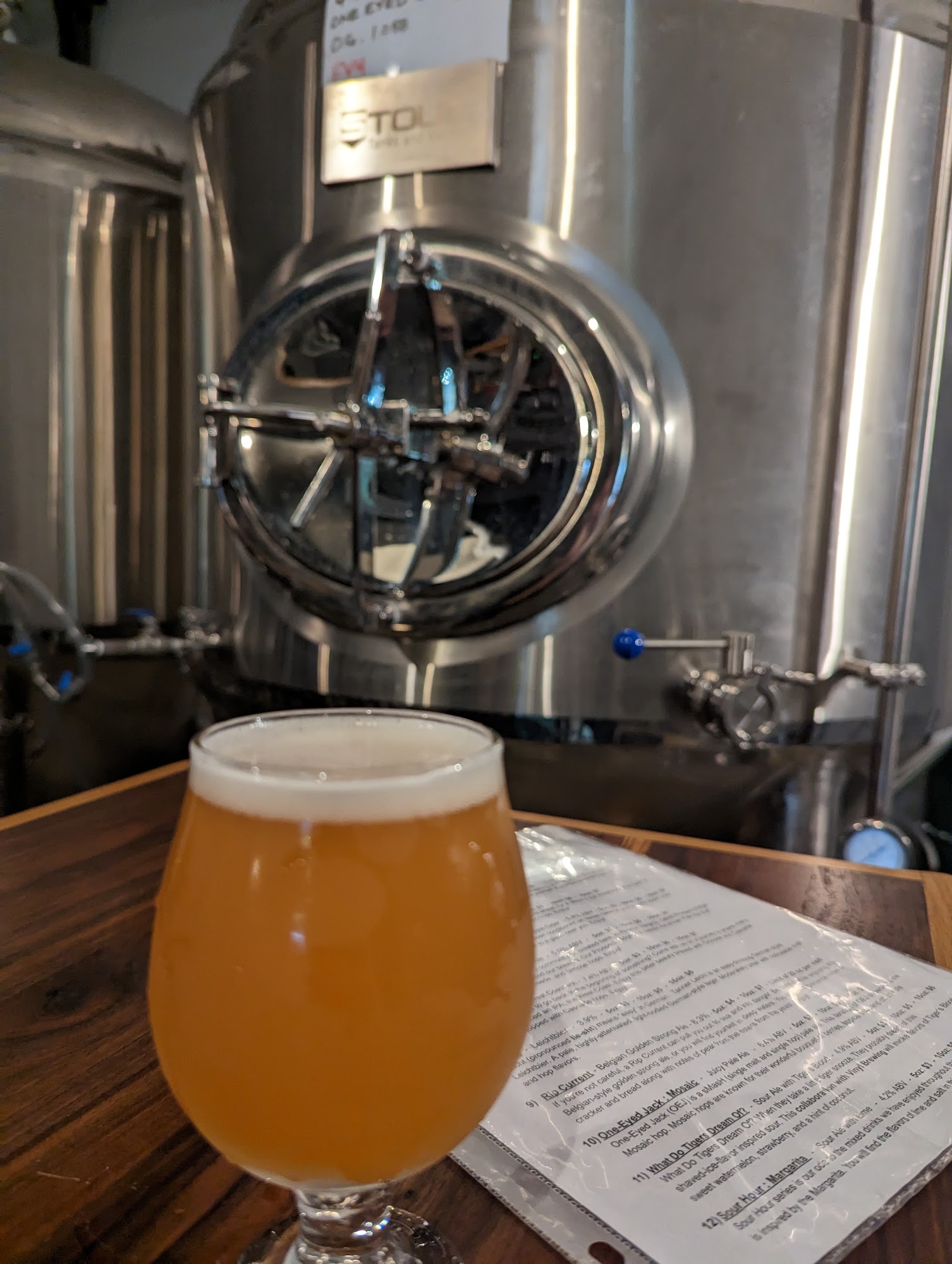 Tanner Brewing Company Menu