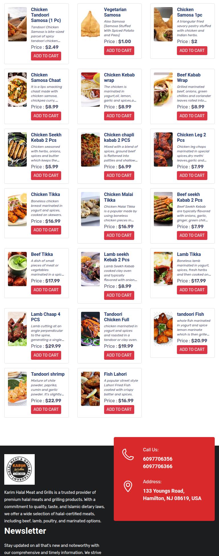 Karim Halal Meat & Grill Menu