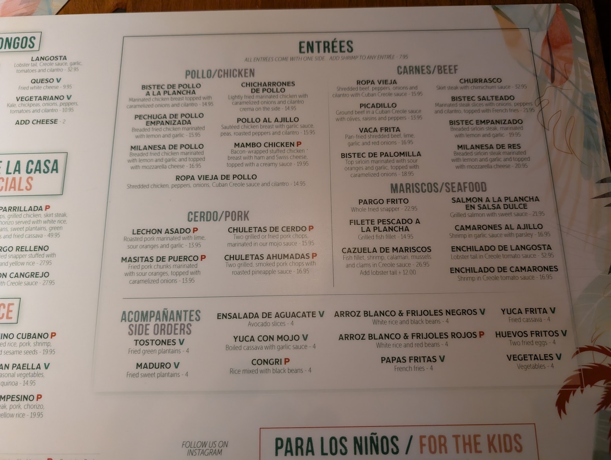 Mambo Cuban Restaurant & Lounge Harrison Menu