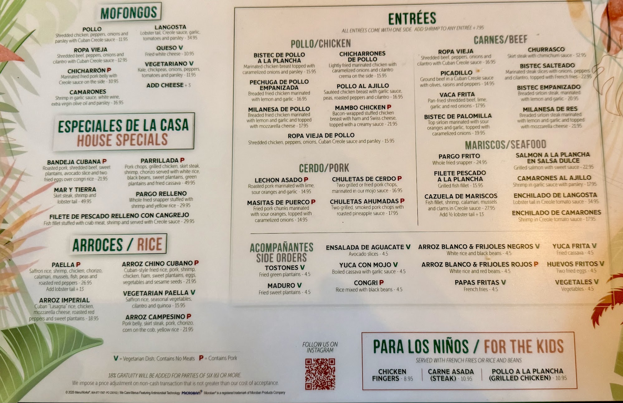Mambo Cuban Restaurant & Lounge Harrison Menu