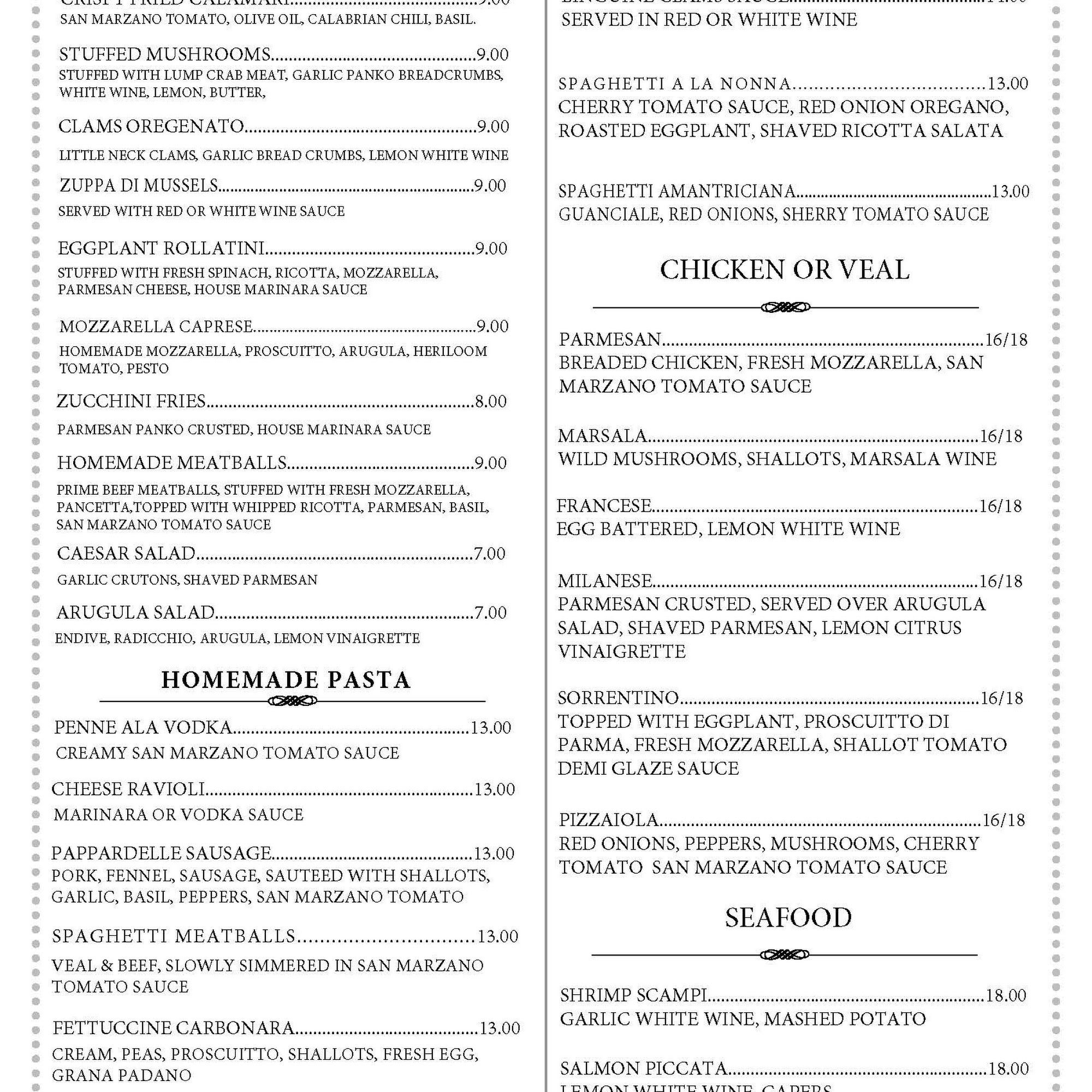 Il Gusto Menu
