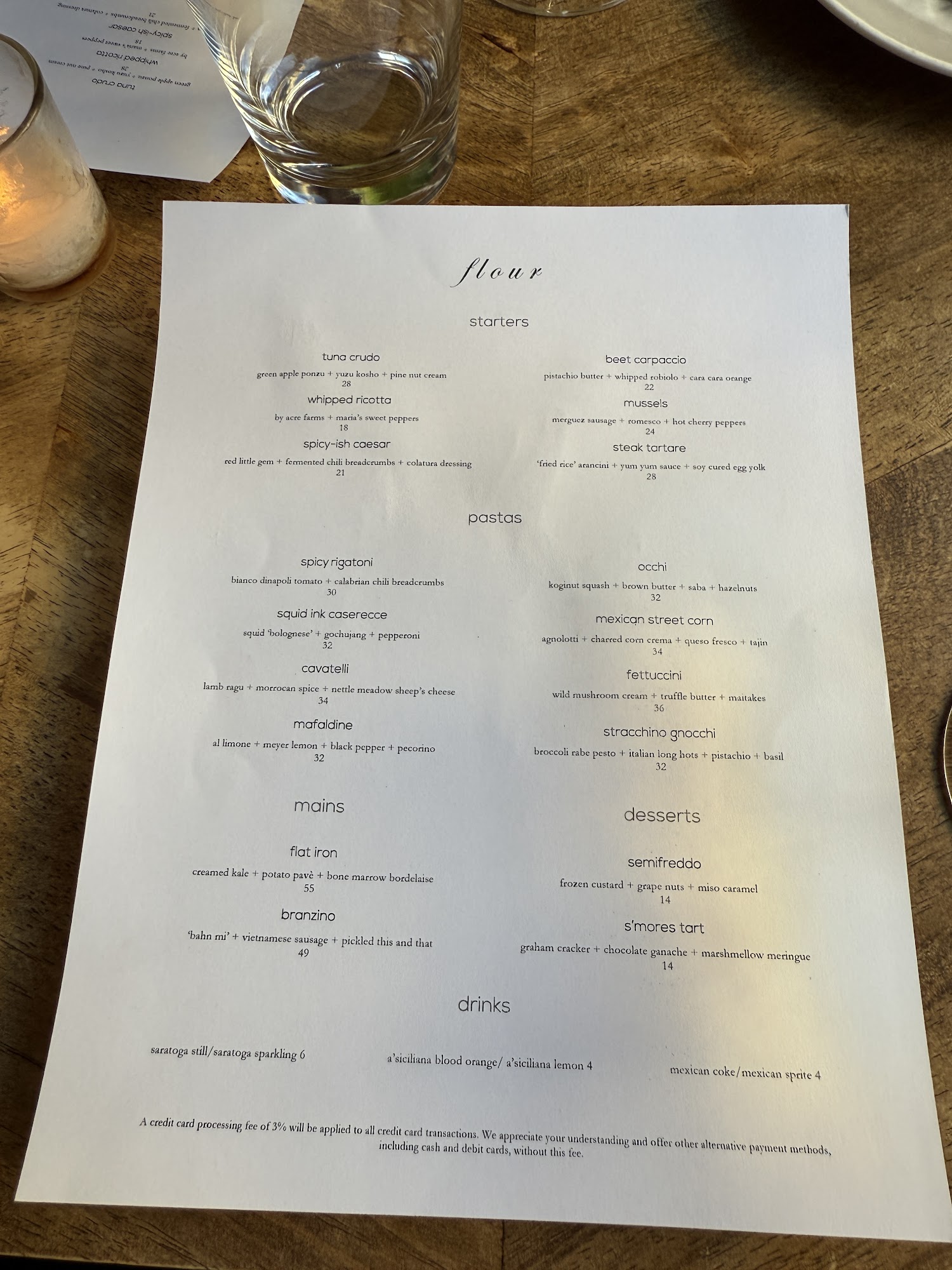 Flour Menu