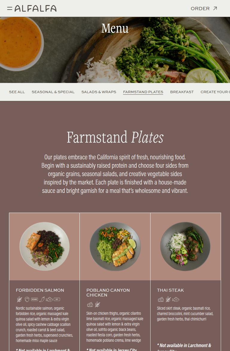 Alfalfa Menu