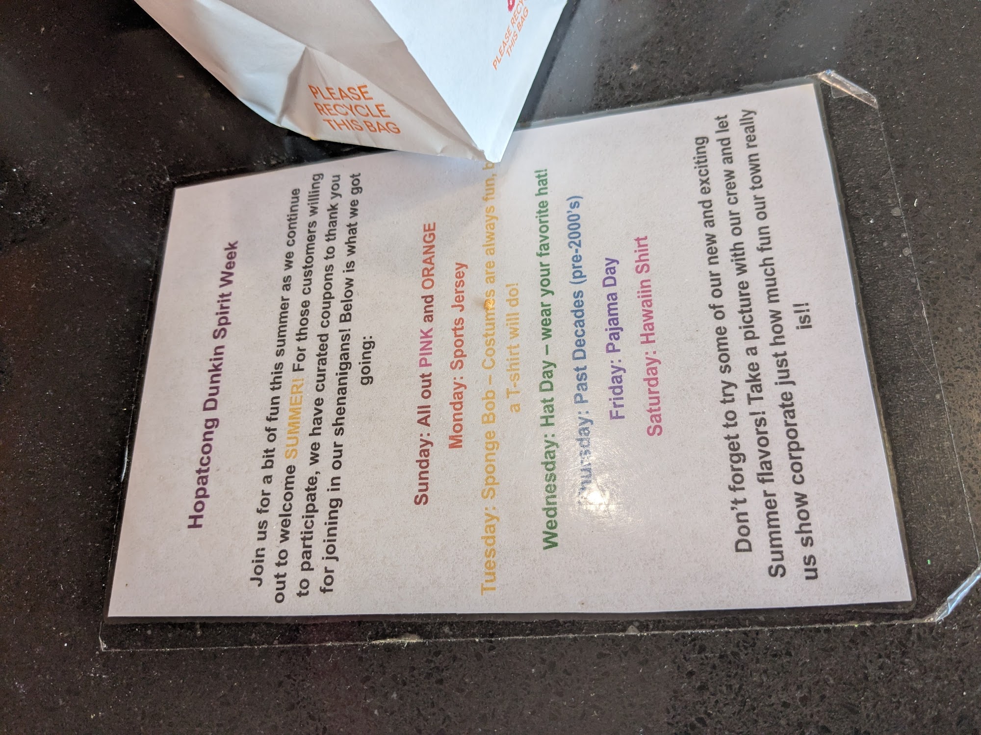 Dunkin' Menu