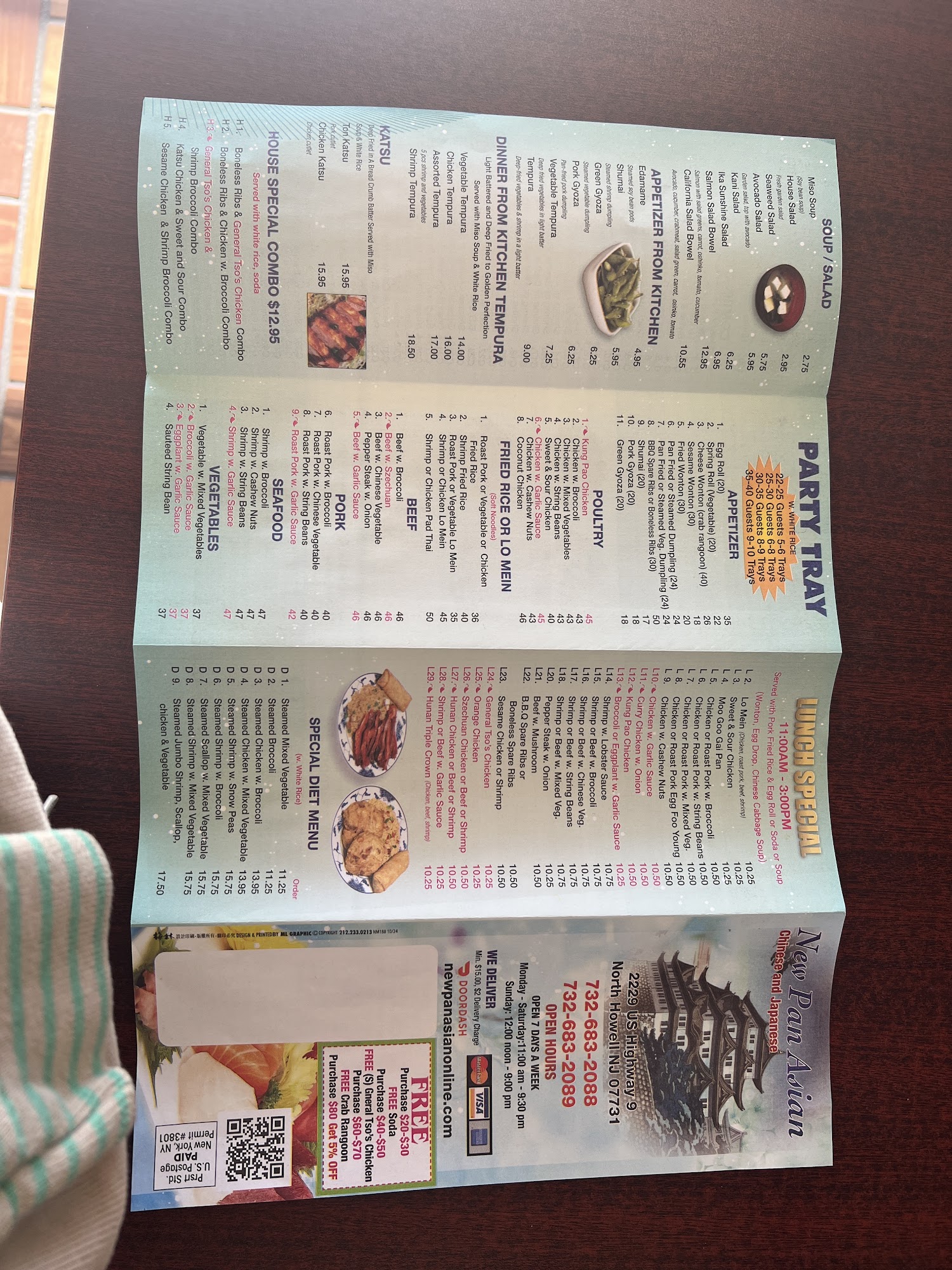 New Pan Asian Menu