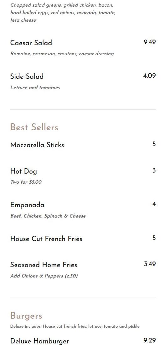 Brew Box Cafe NJ Menu