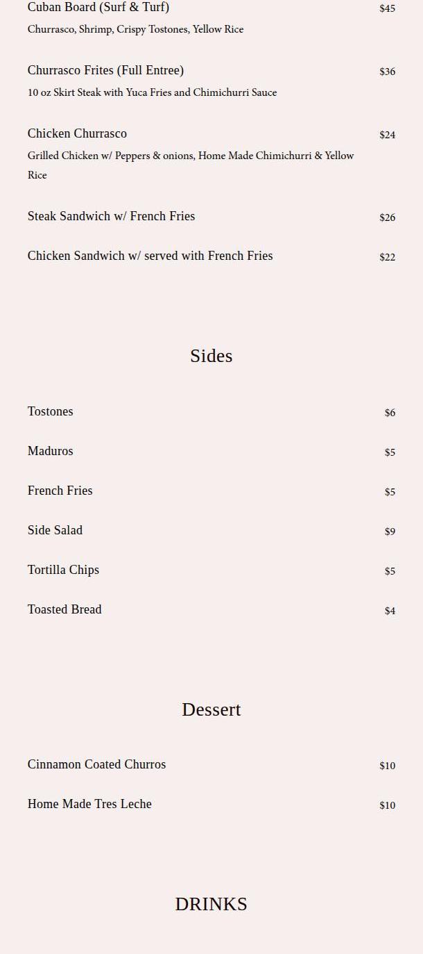 West Bistro NJ Menu