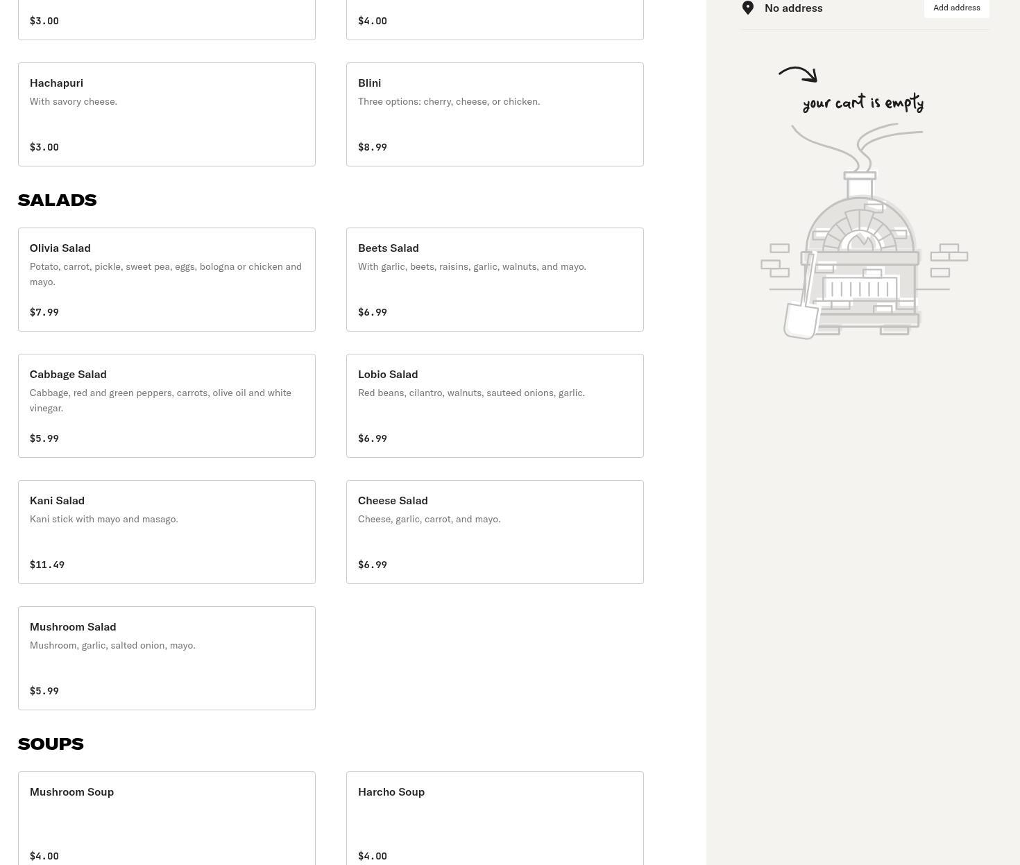 Babushka's Deli Menu