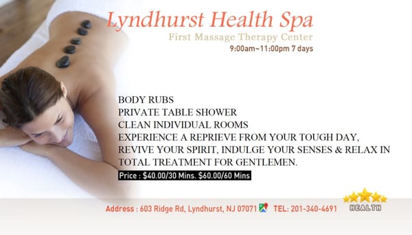 603 Ridge road Asian Massage