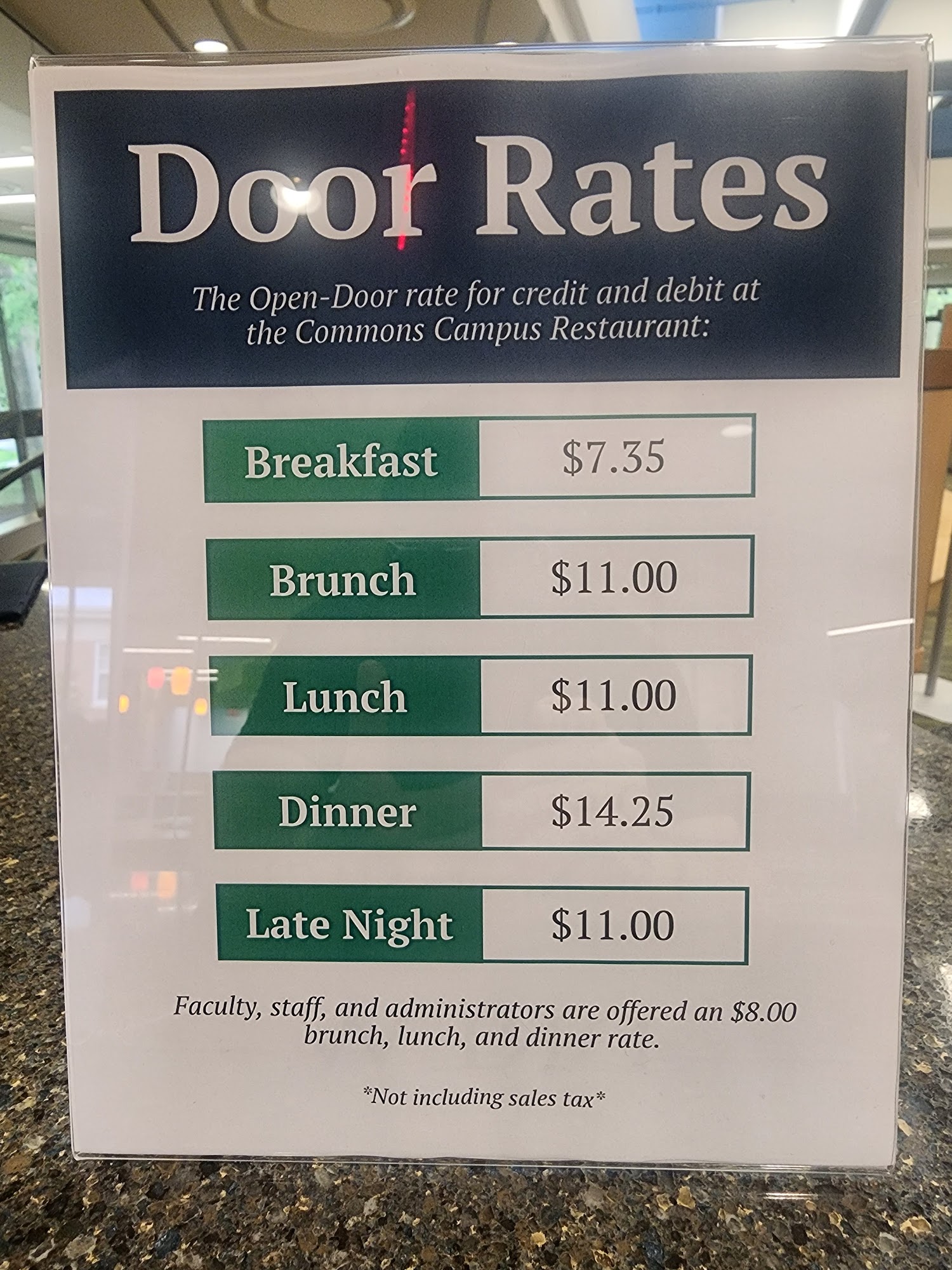 The Commons Dining Hall Menu