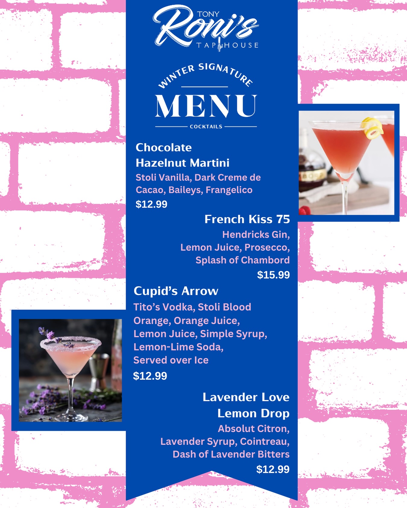 Tony Roni's Tap House Menu
