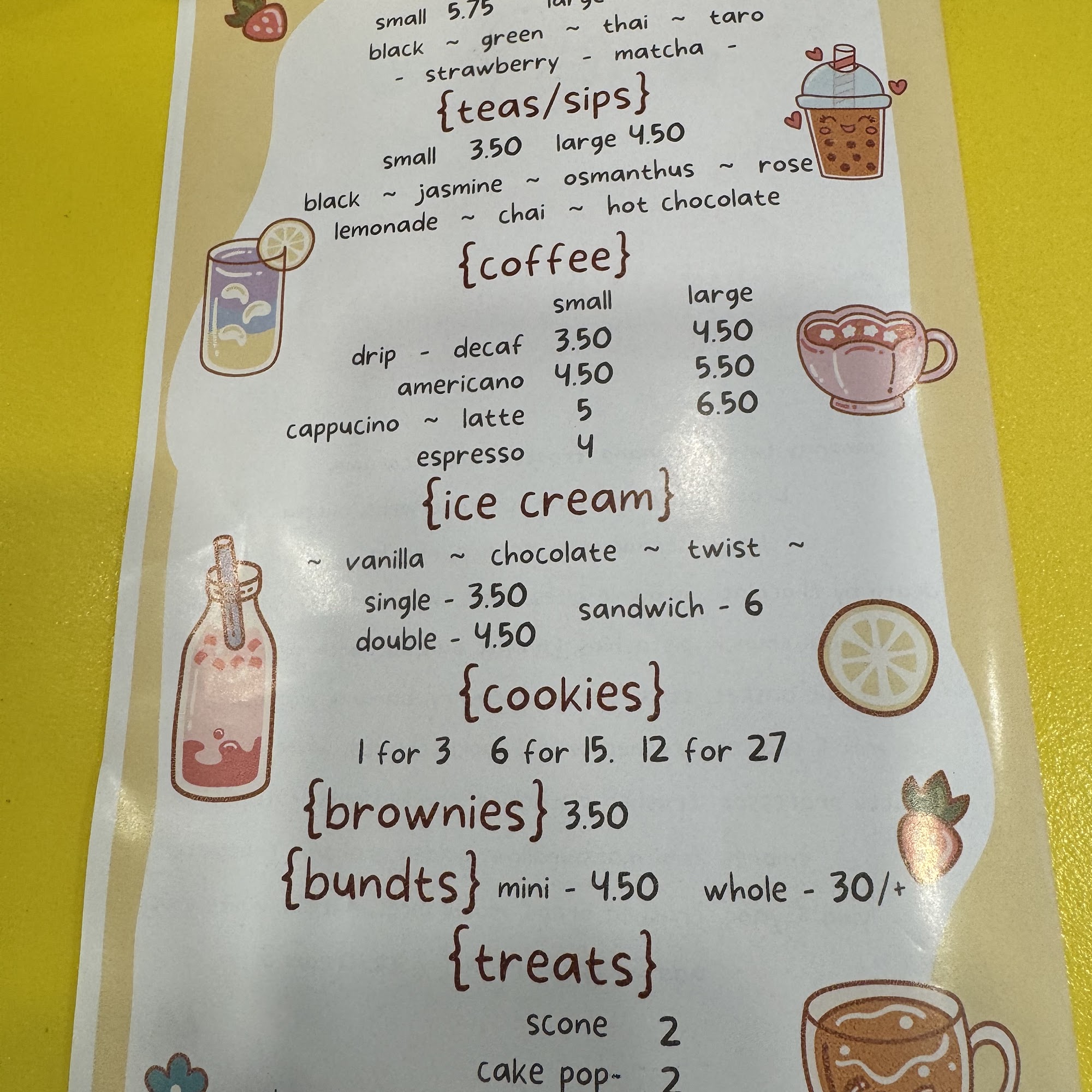Double Bubble Cafe Menu