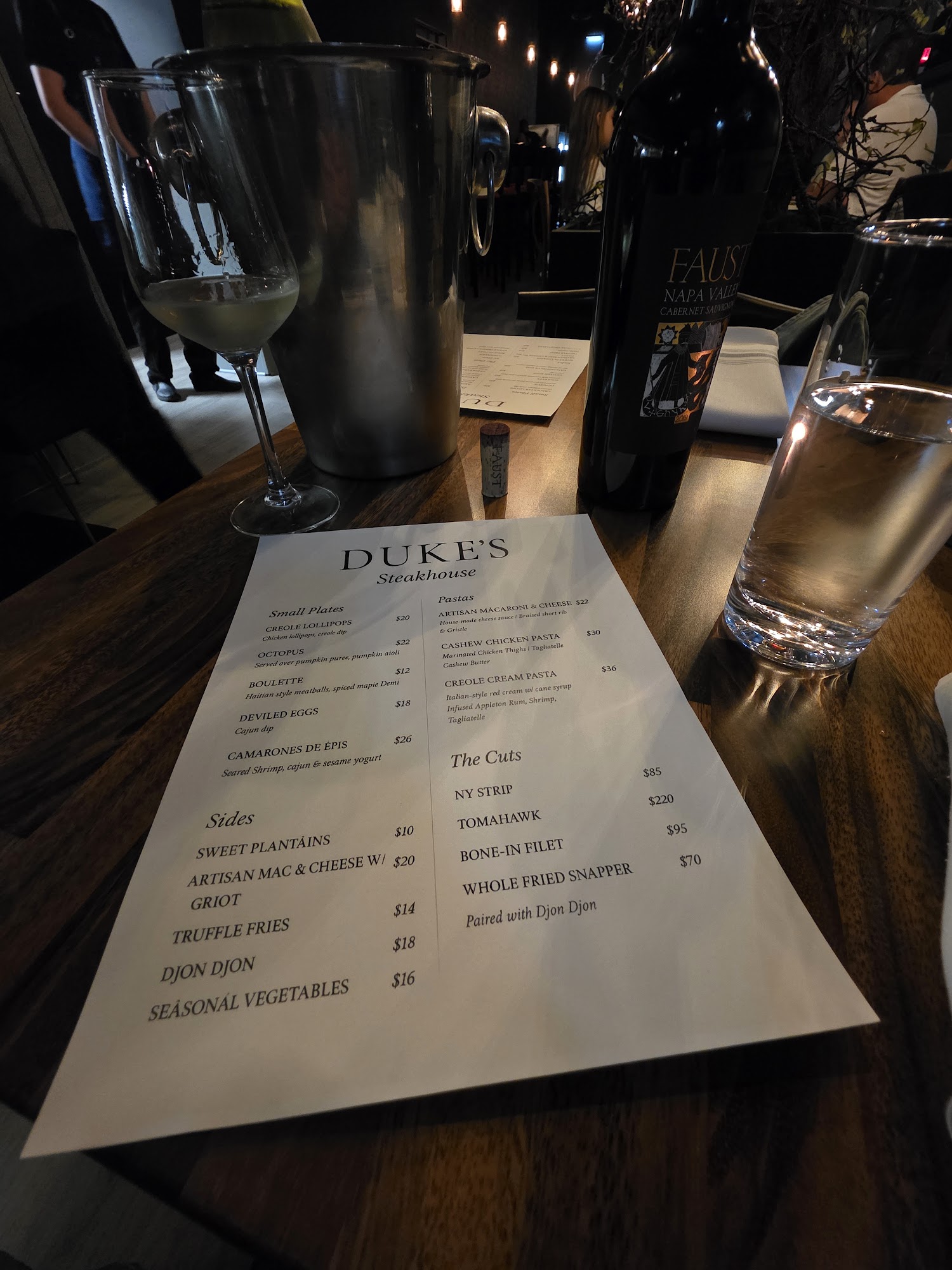 Duke's Steakhouse Menu