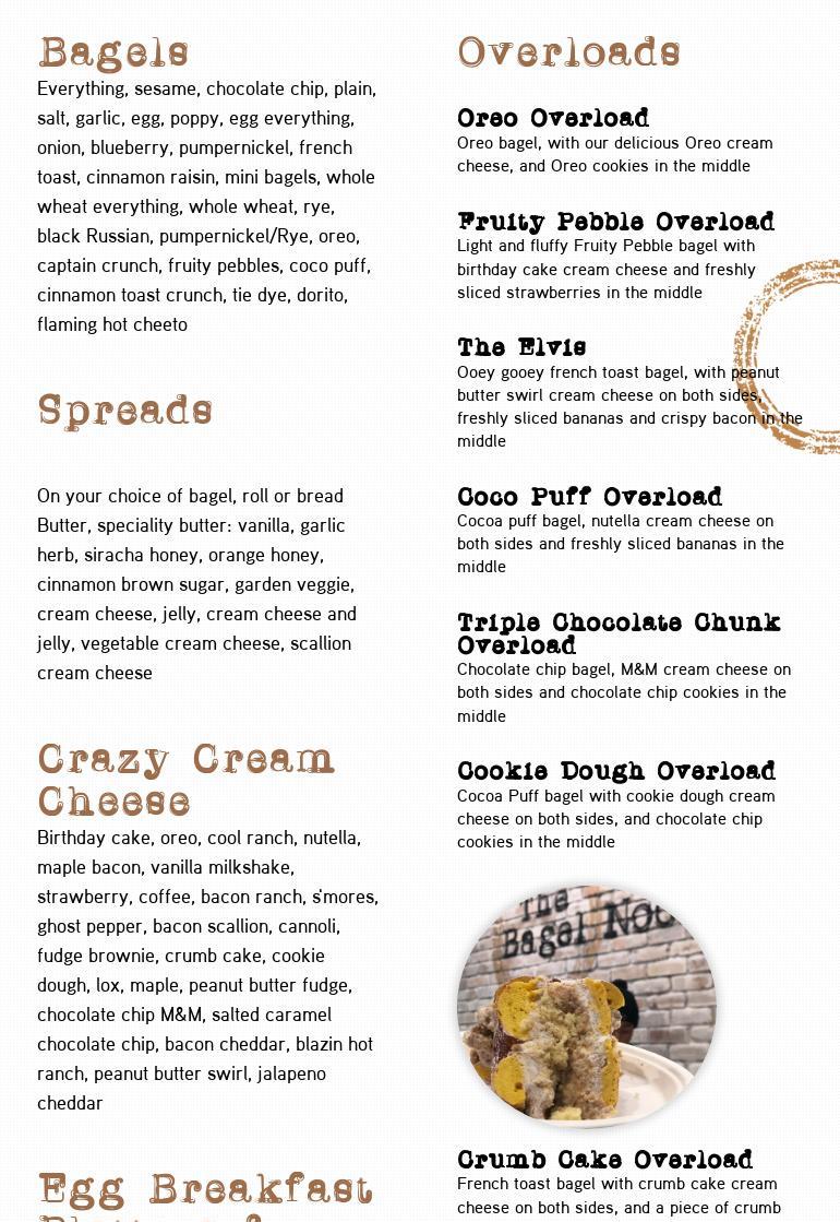 The Bagel Nook Menu
