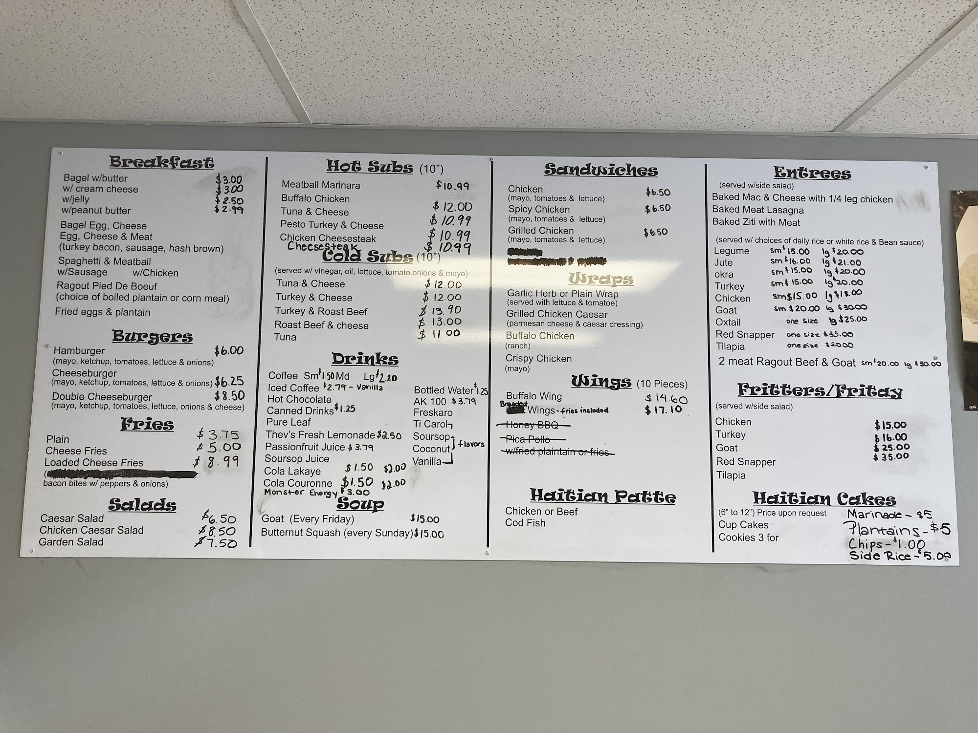 Thev’s Kitchen Menu