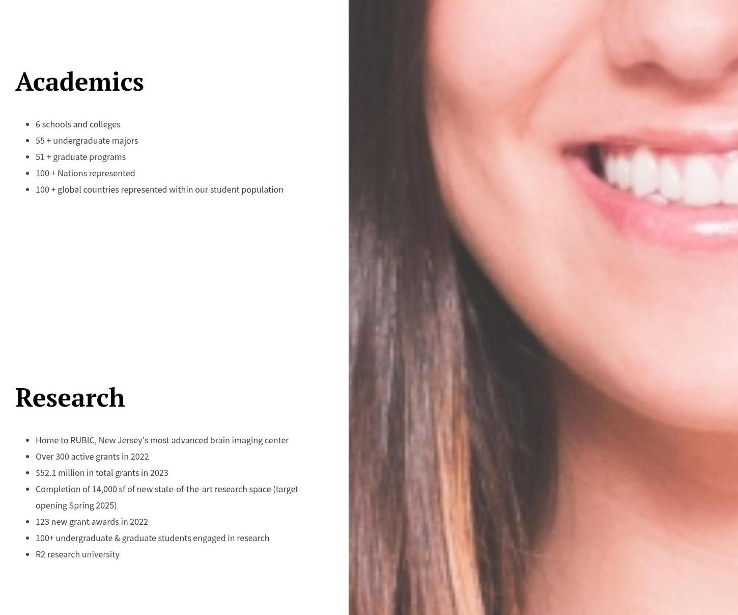 Ruth Bader Ginsburg Hall, Rutgers University - Newark Menu