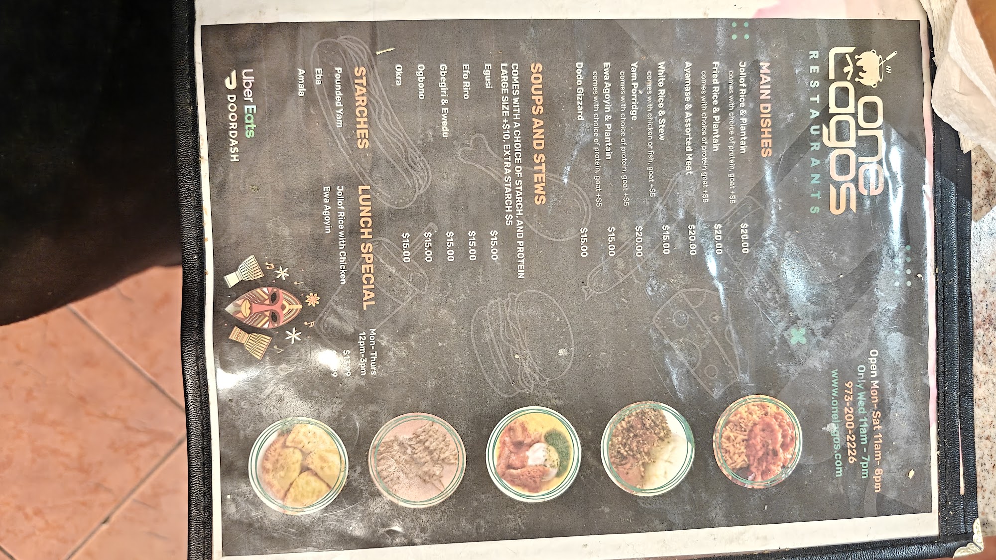 One Lagos Restaurant Menu