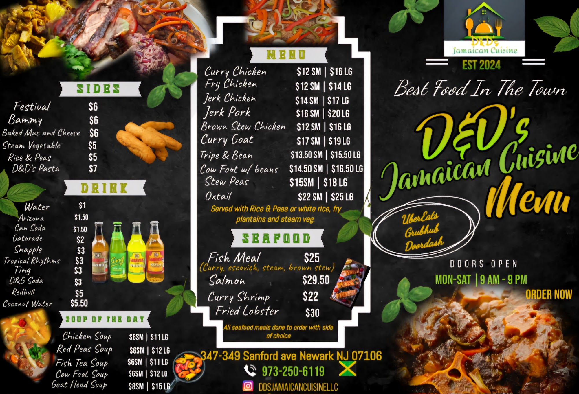 D&D's Jamaican Cuisine Menu
