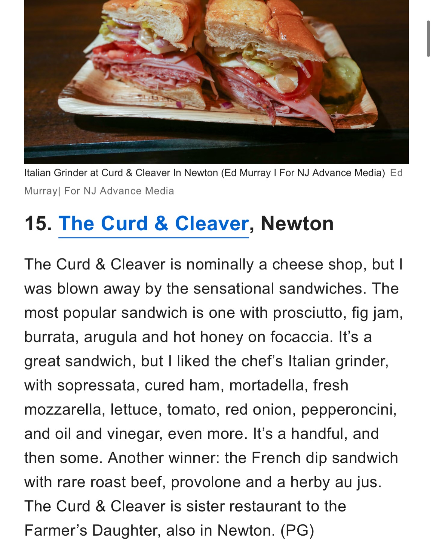 Curd & Cleaver Menu