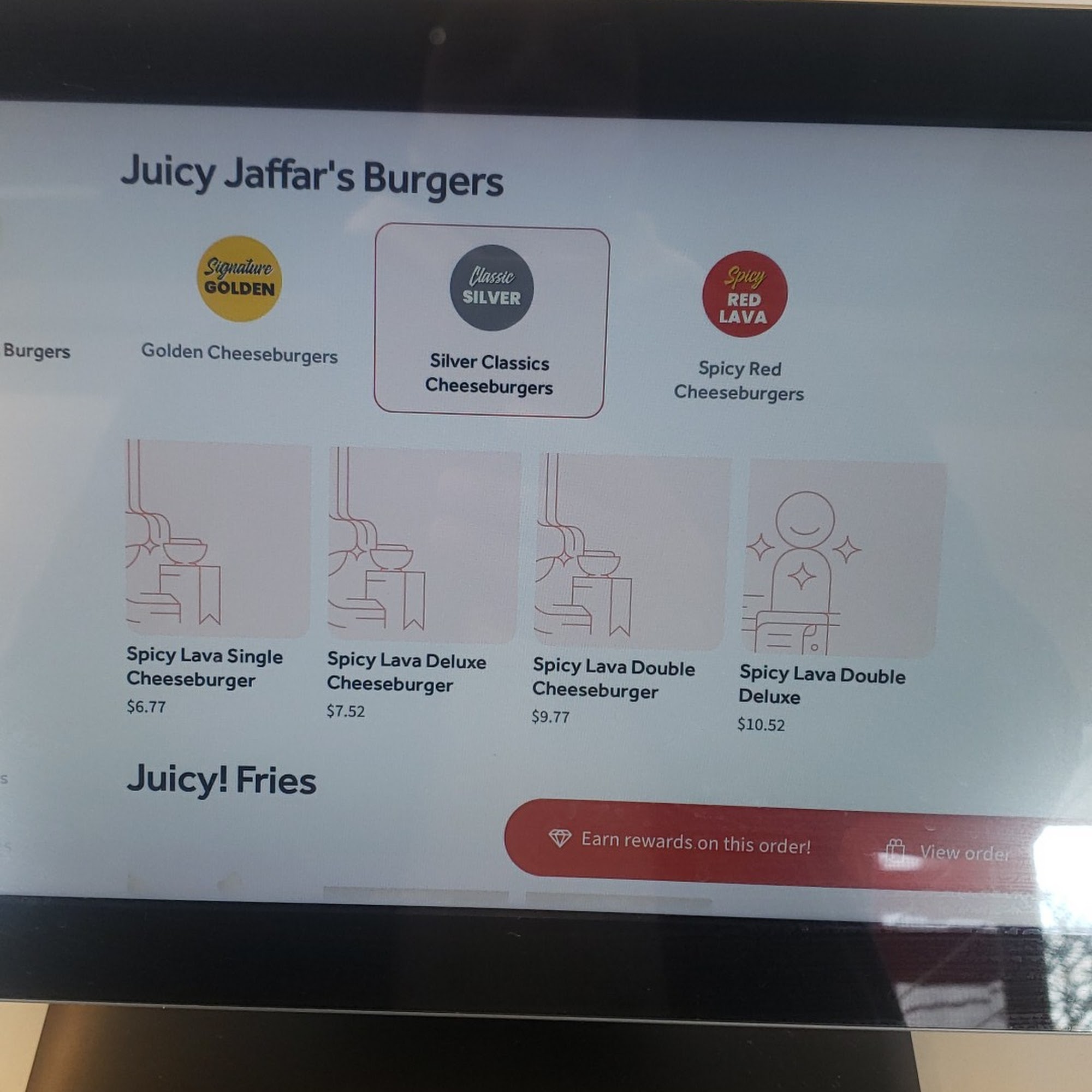Jaffar's Burgers Menu