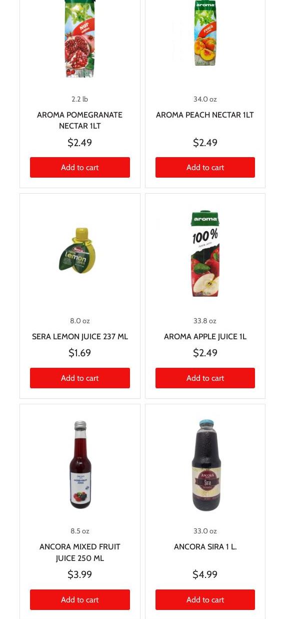 Sultan Supermarket Menu