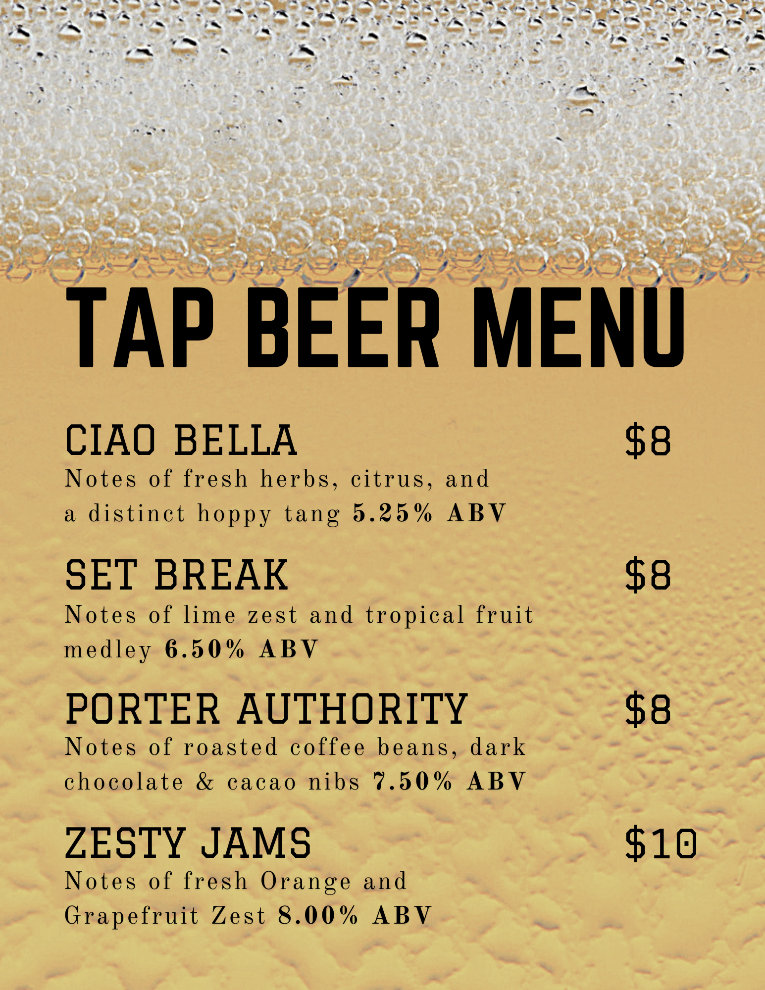 Freddie's Dugout Menu