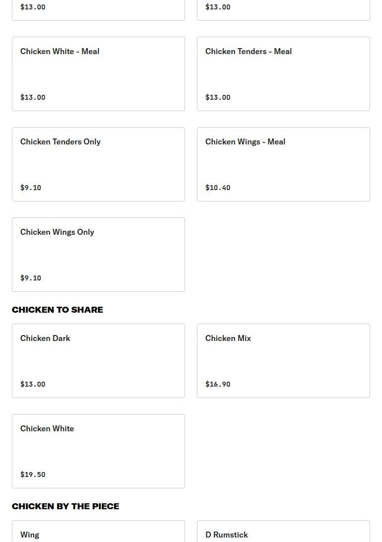 Mo's Chicken & Pizza Menu