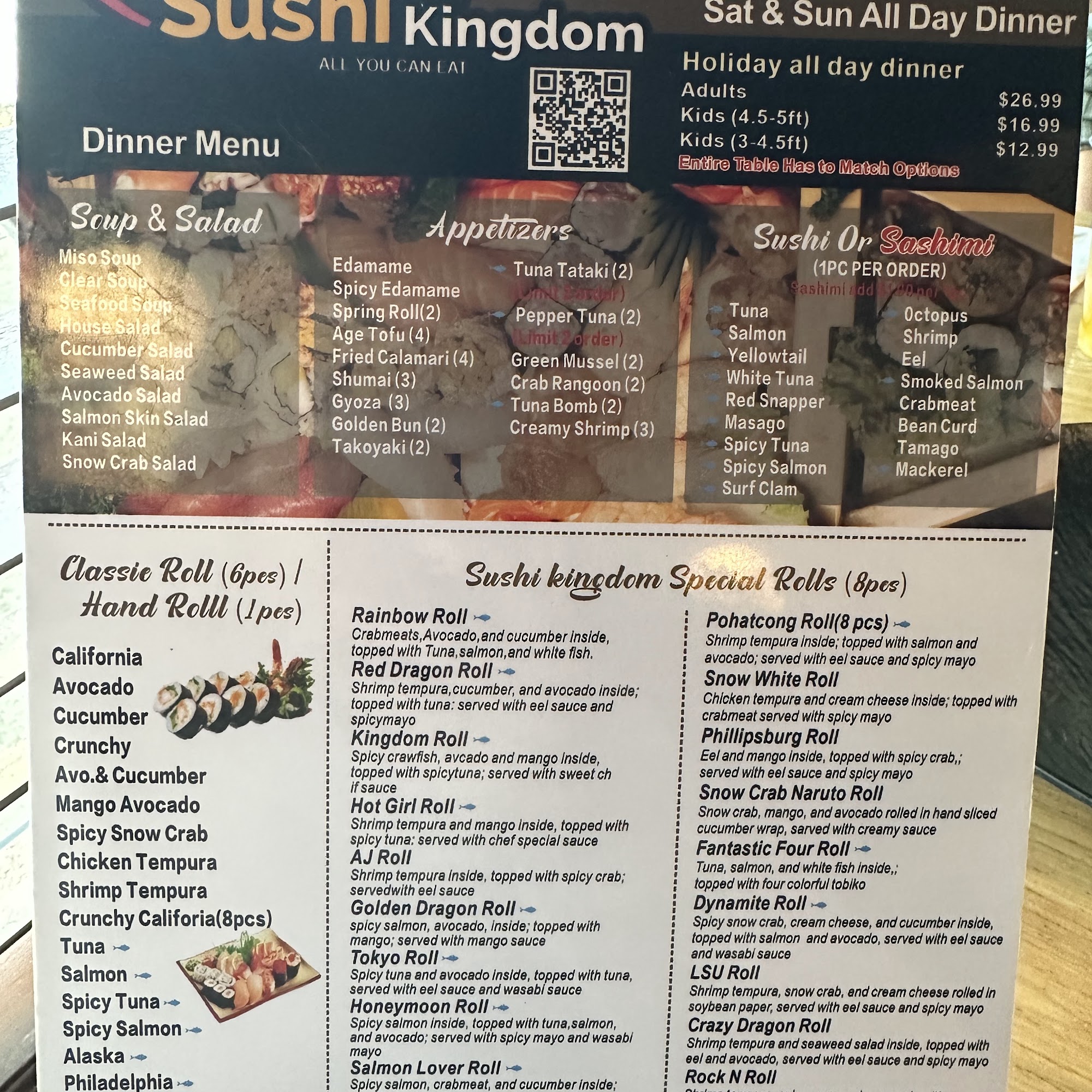Sushi Kingdom Menu