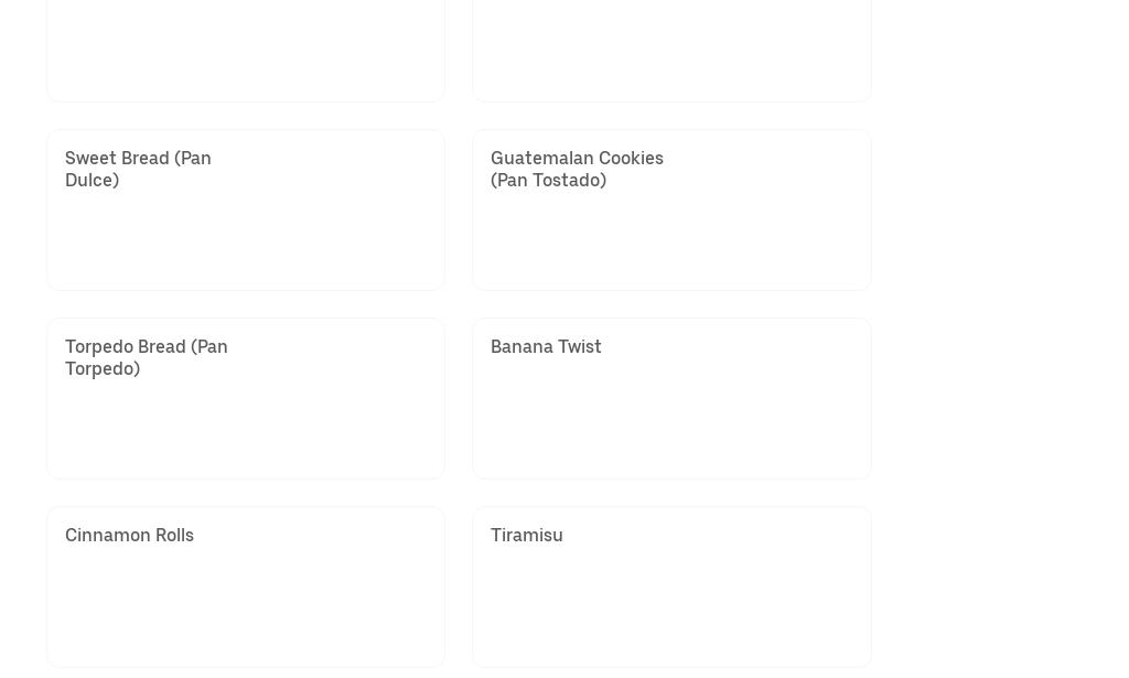 Guatepan Bakery Menu