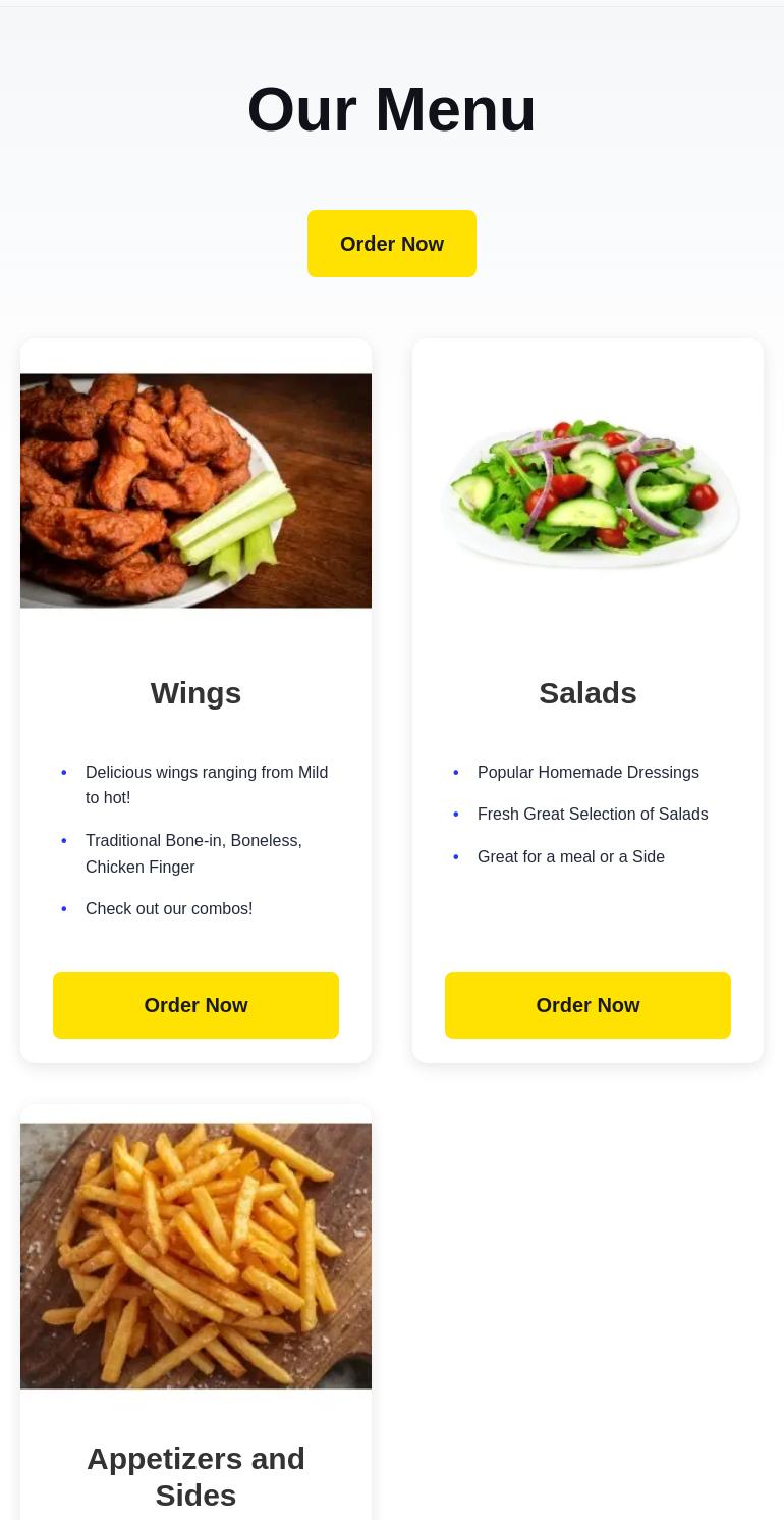 Wings Wings Wings & Things - Point Pleasant Menu
