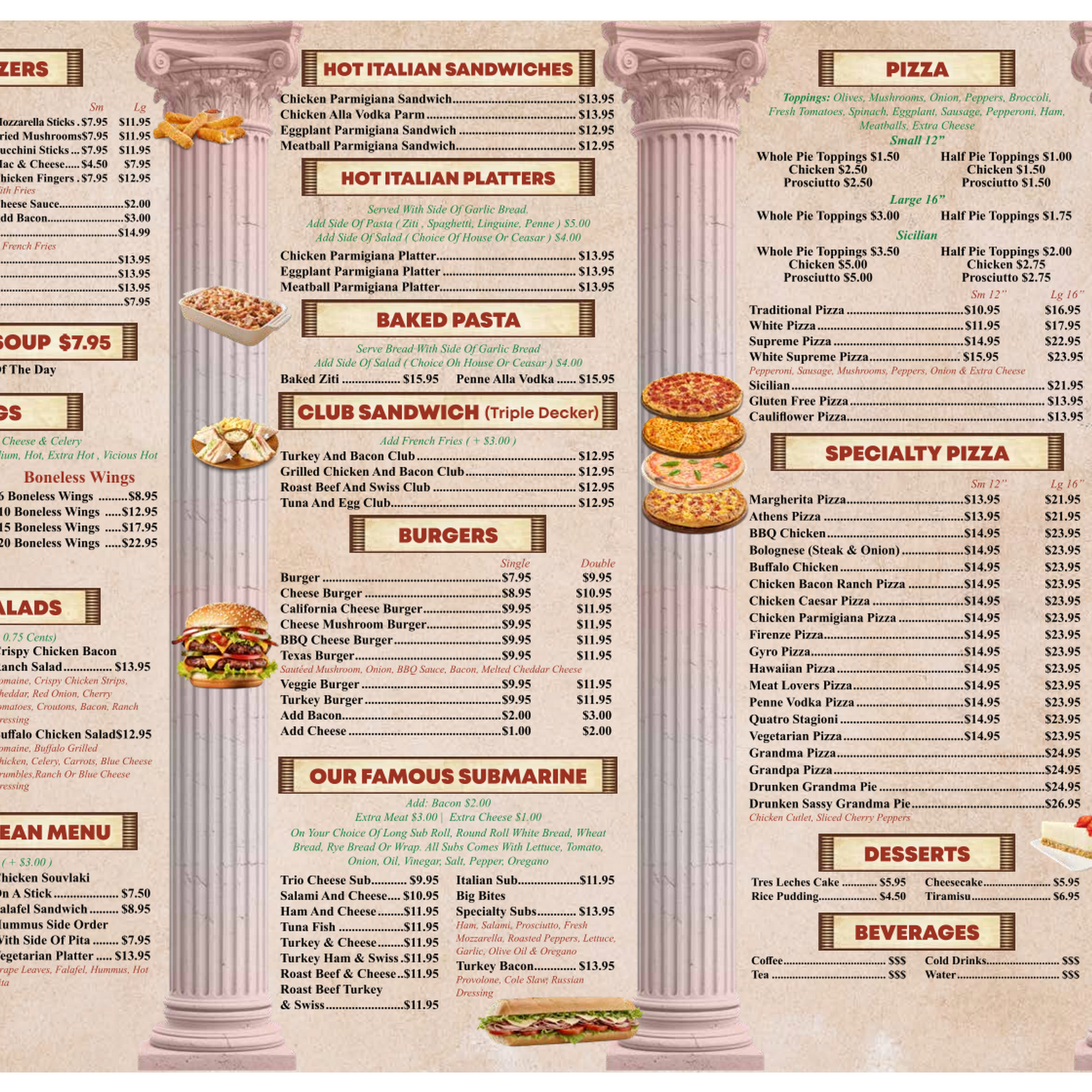 Big Bites Deli and Pizza Menu