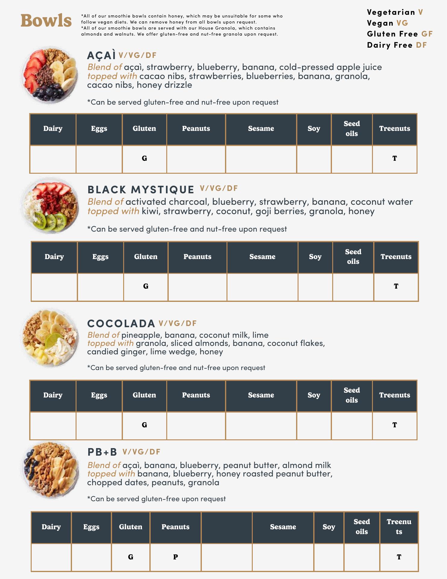 Toastique Menu