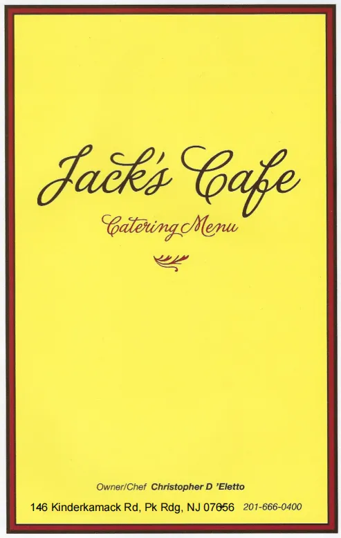 Jack’s Cafe & Market Menu