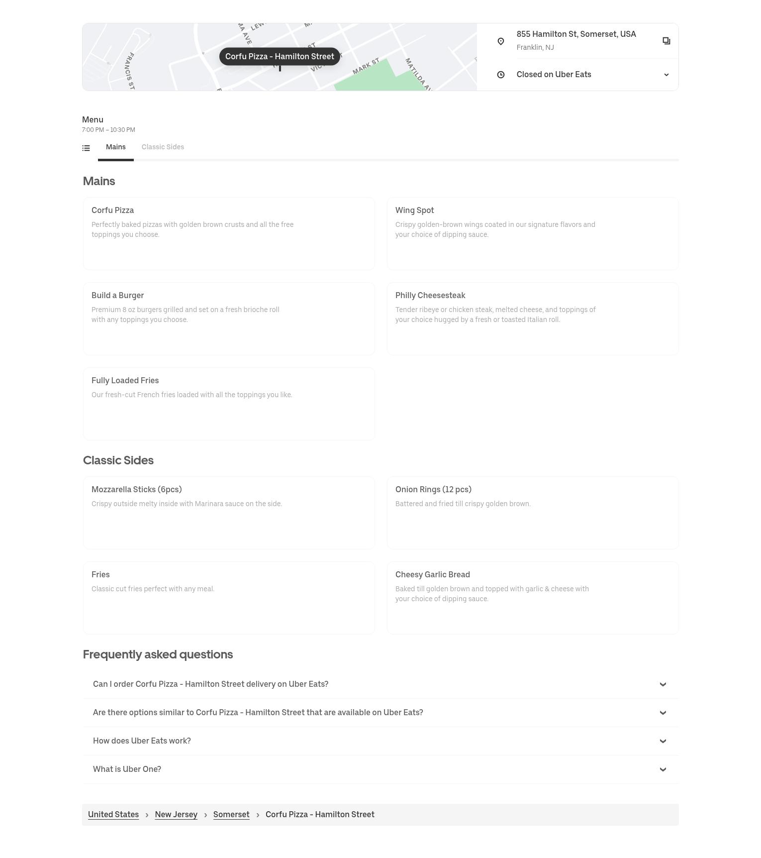 Corfu 2 Menu