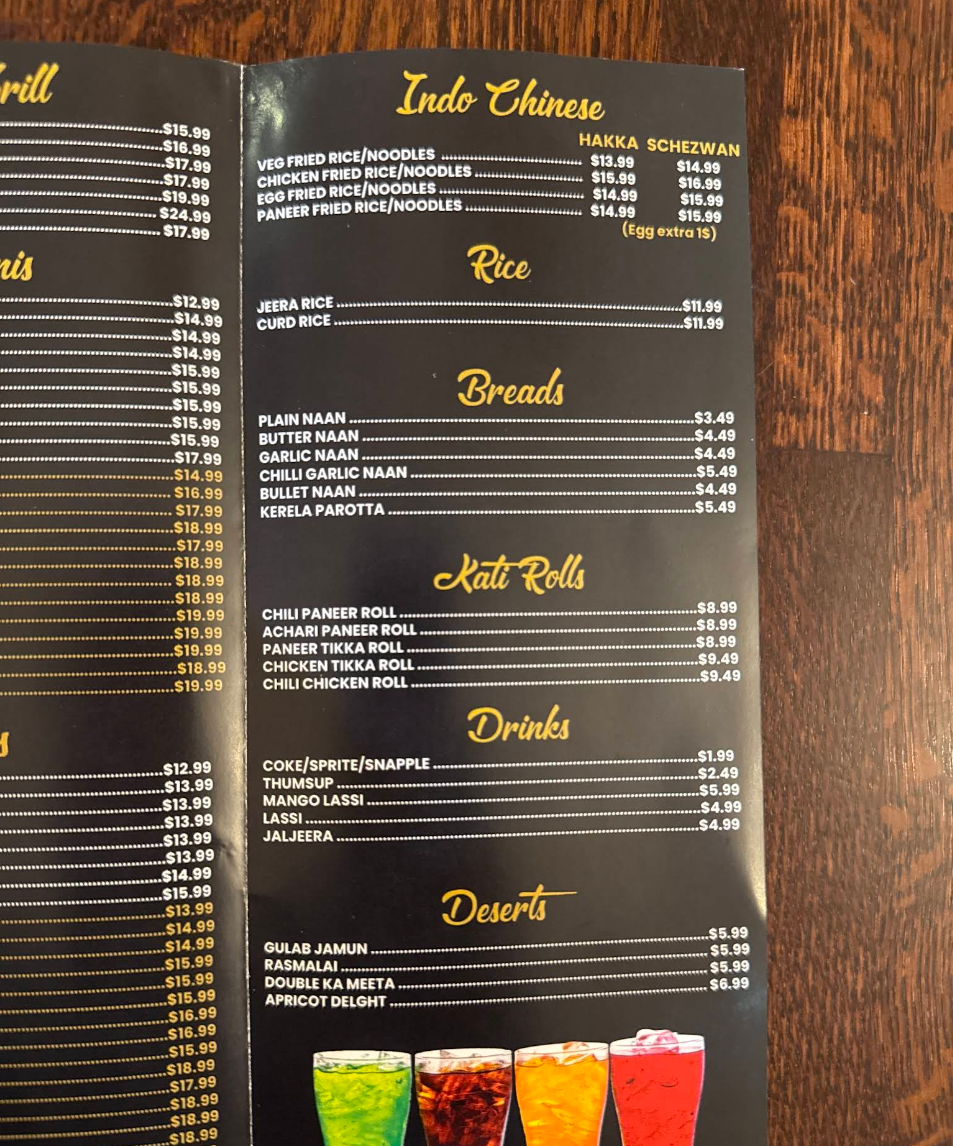 Desi Daawat Indian Restaurant Menu