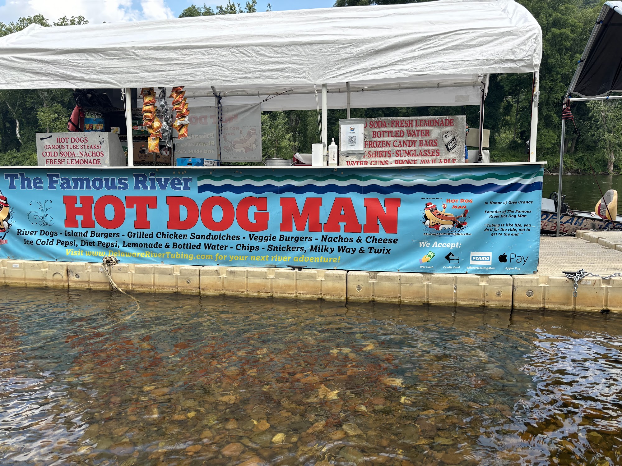 The Famous River Hot Dog Man Menu