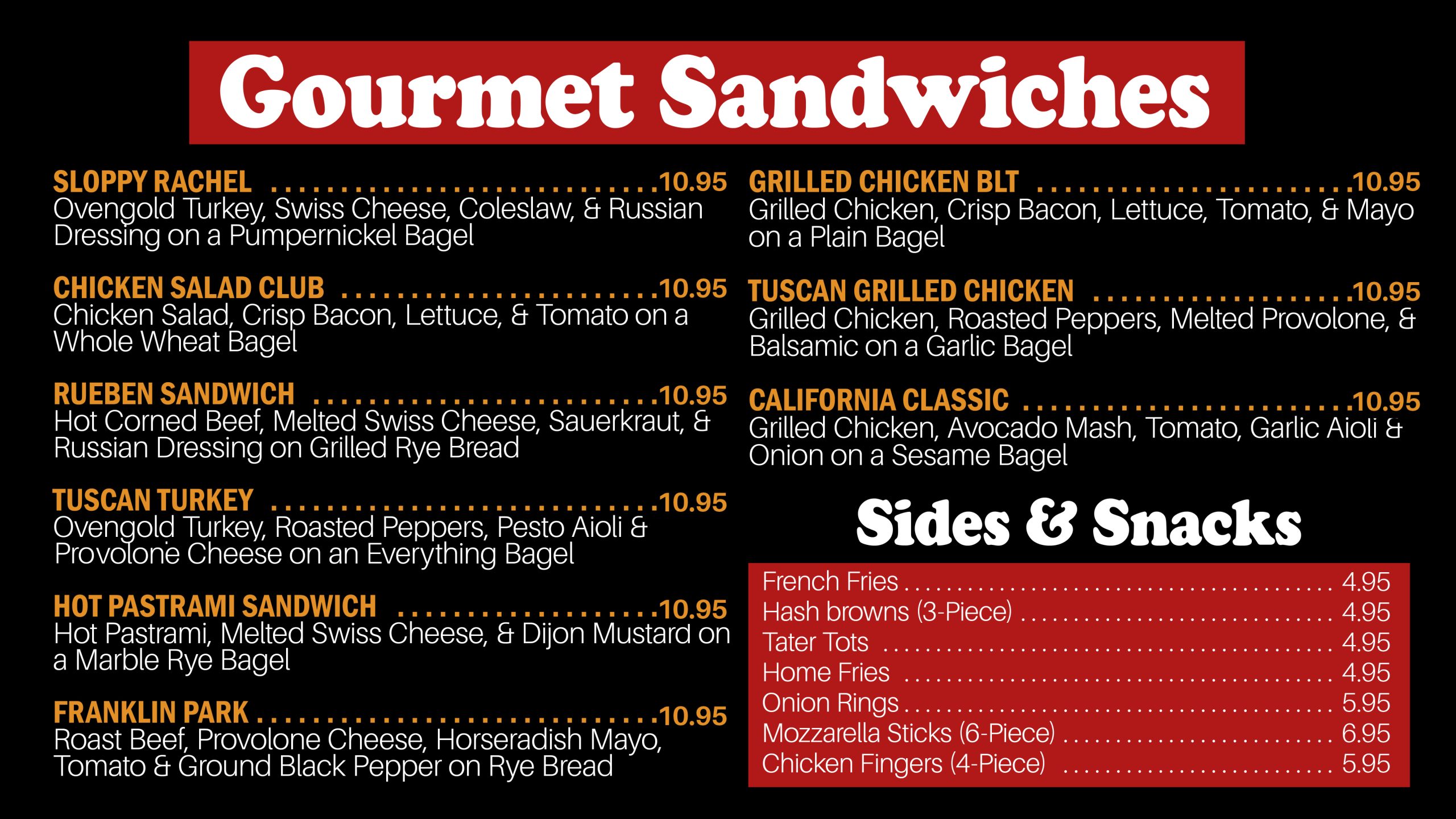 Kettleman's Bagels - SUMMIT Menu