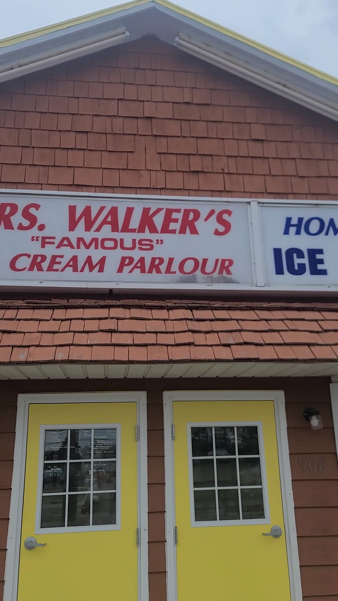 Mrs. Walker's Ice Cream Parlor Menu