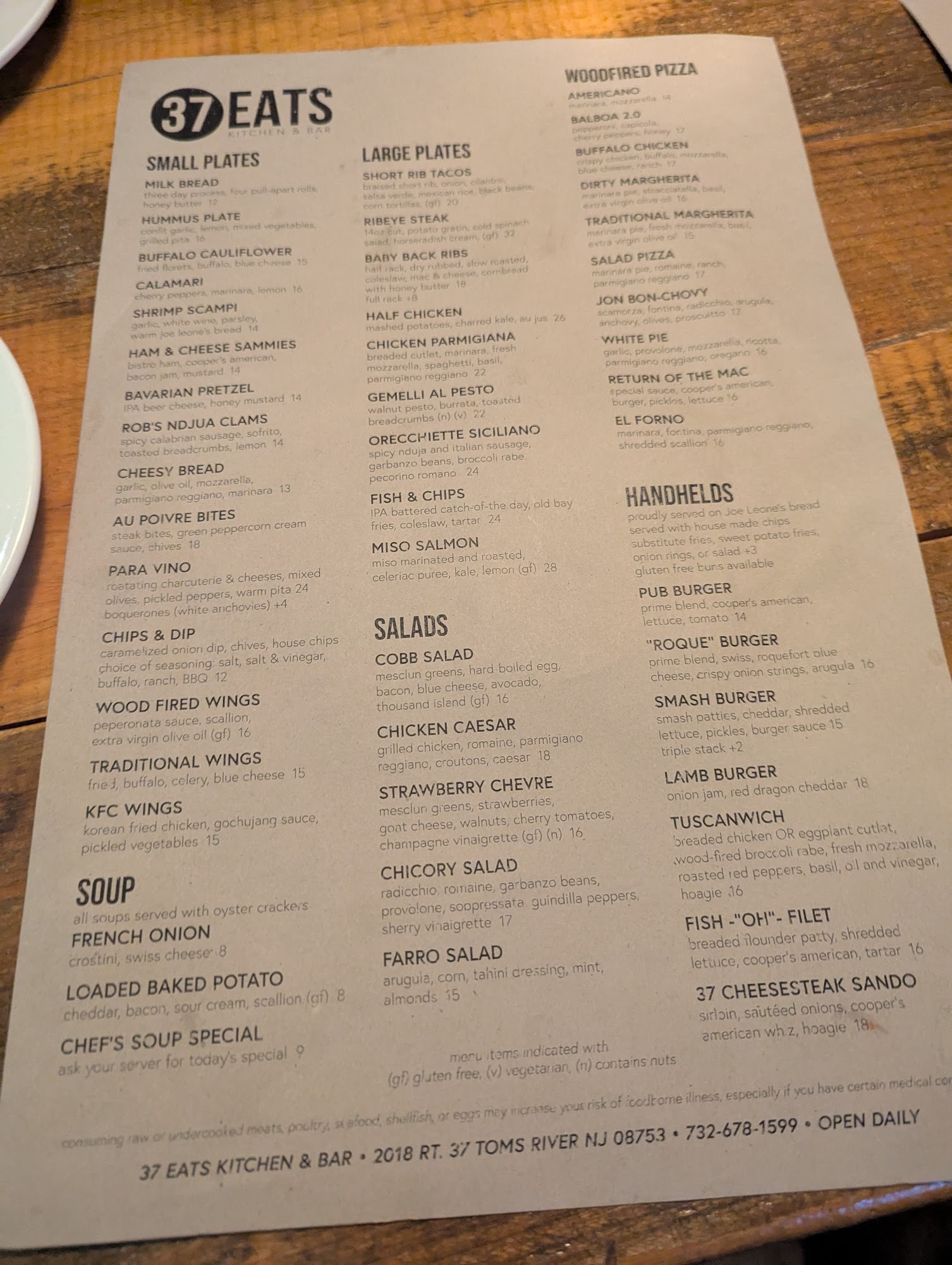 37 Eats Kitchen & Bar Menu