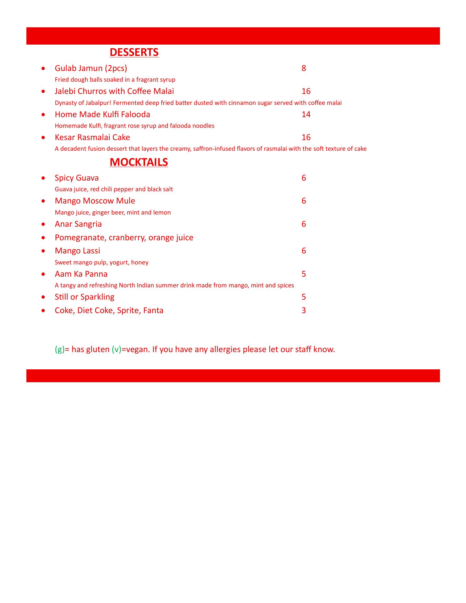 Ellie’s Indian Curry Corner Menu