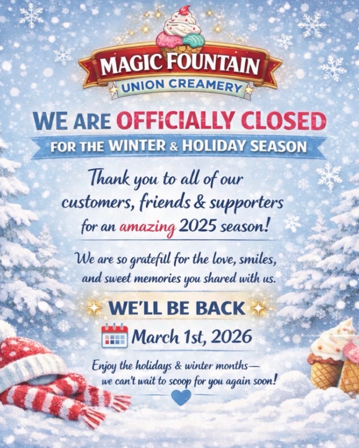 Magic Fountain Union Creamery Homemade Ice Cream Union