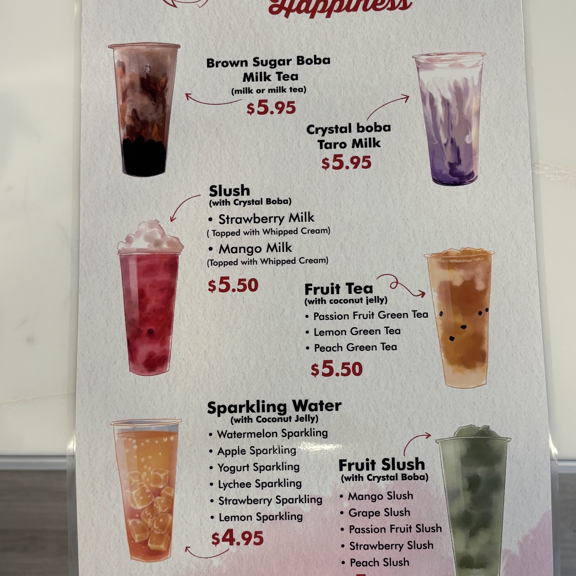 Bongbo bakery Menu