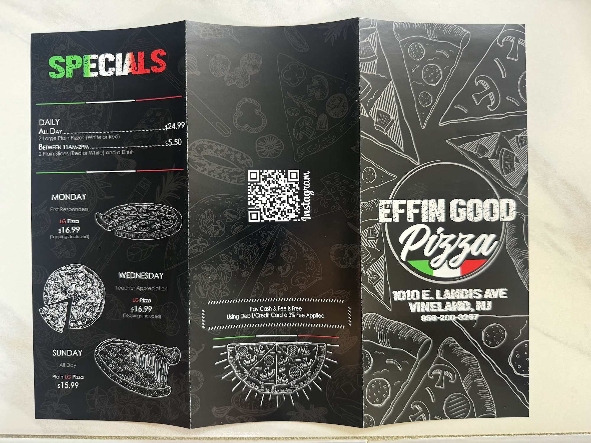 EFFIN GOOD PIZZA Menu