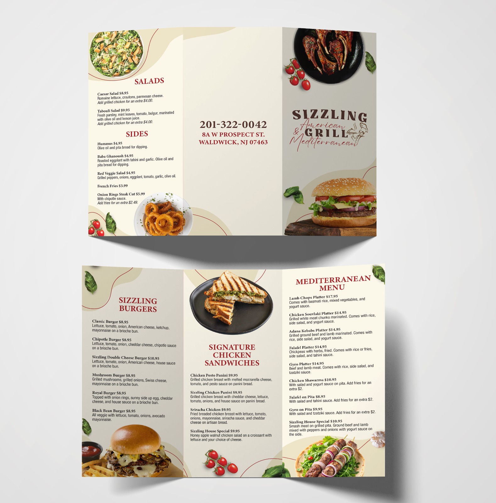 sizzling A and M grill Menu