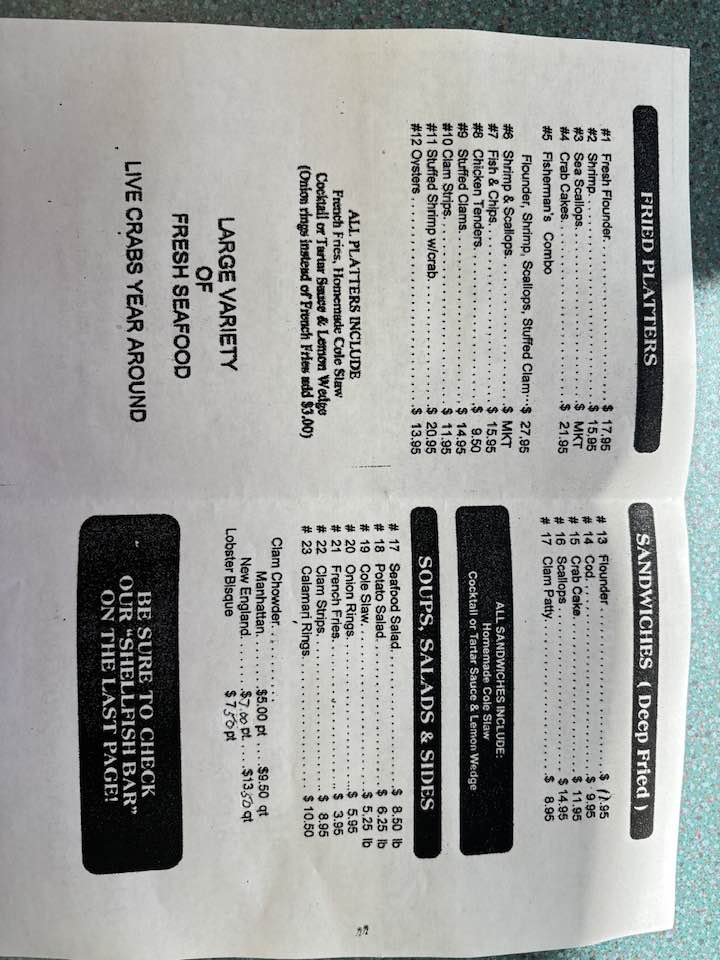Cottrell's Seafood & Take Out Menu