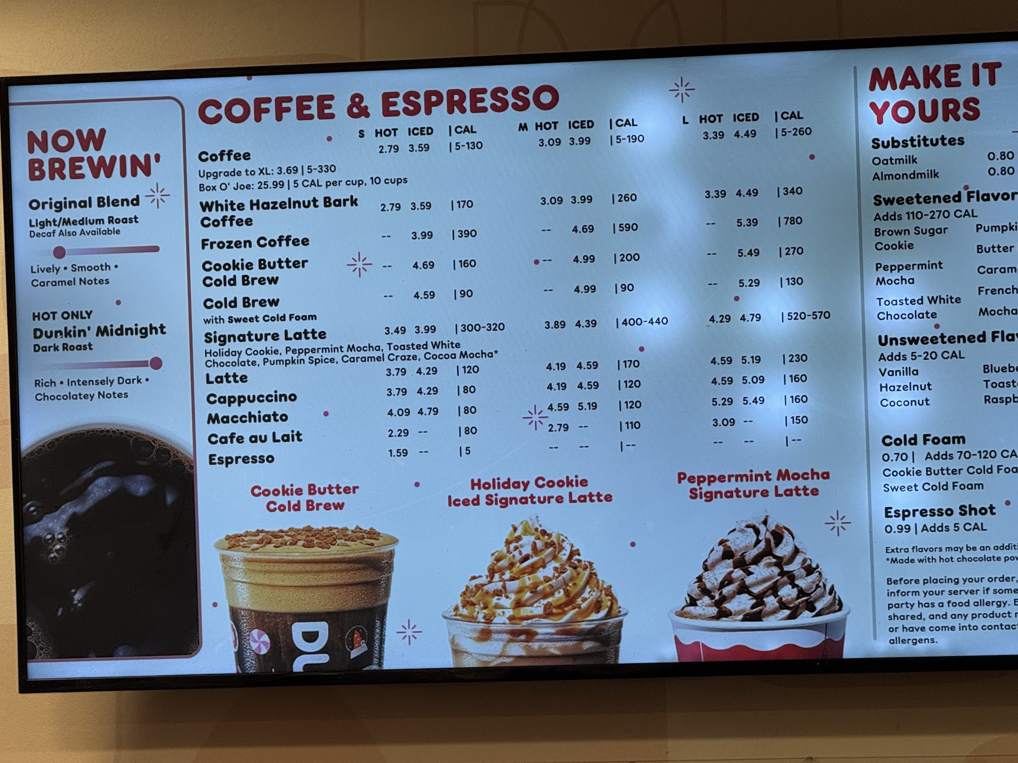 Dunkin' Menu