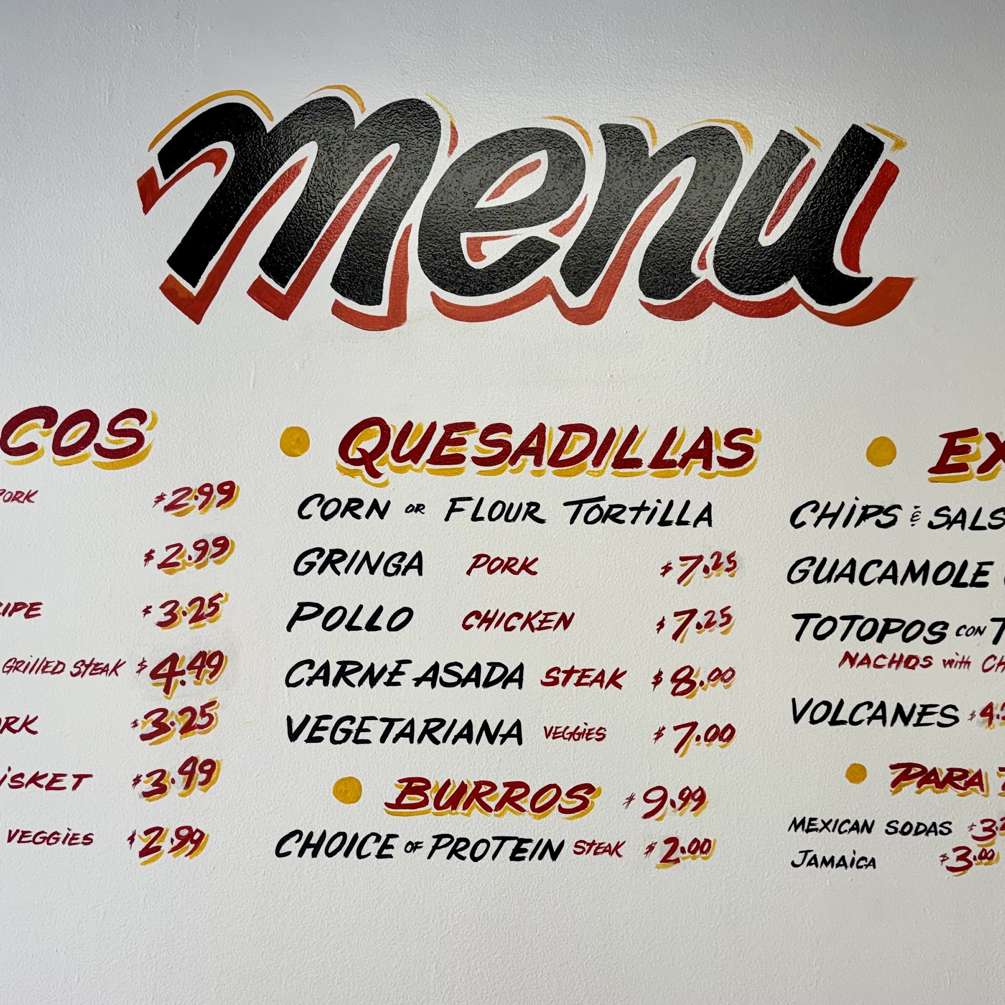 Urban Taqueria Menu