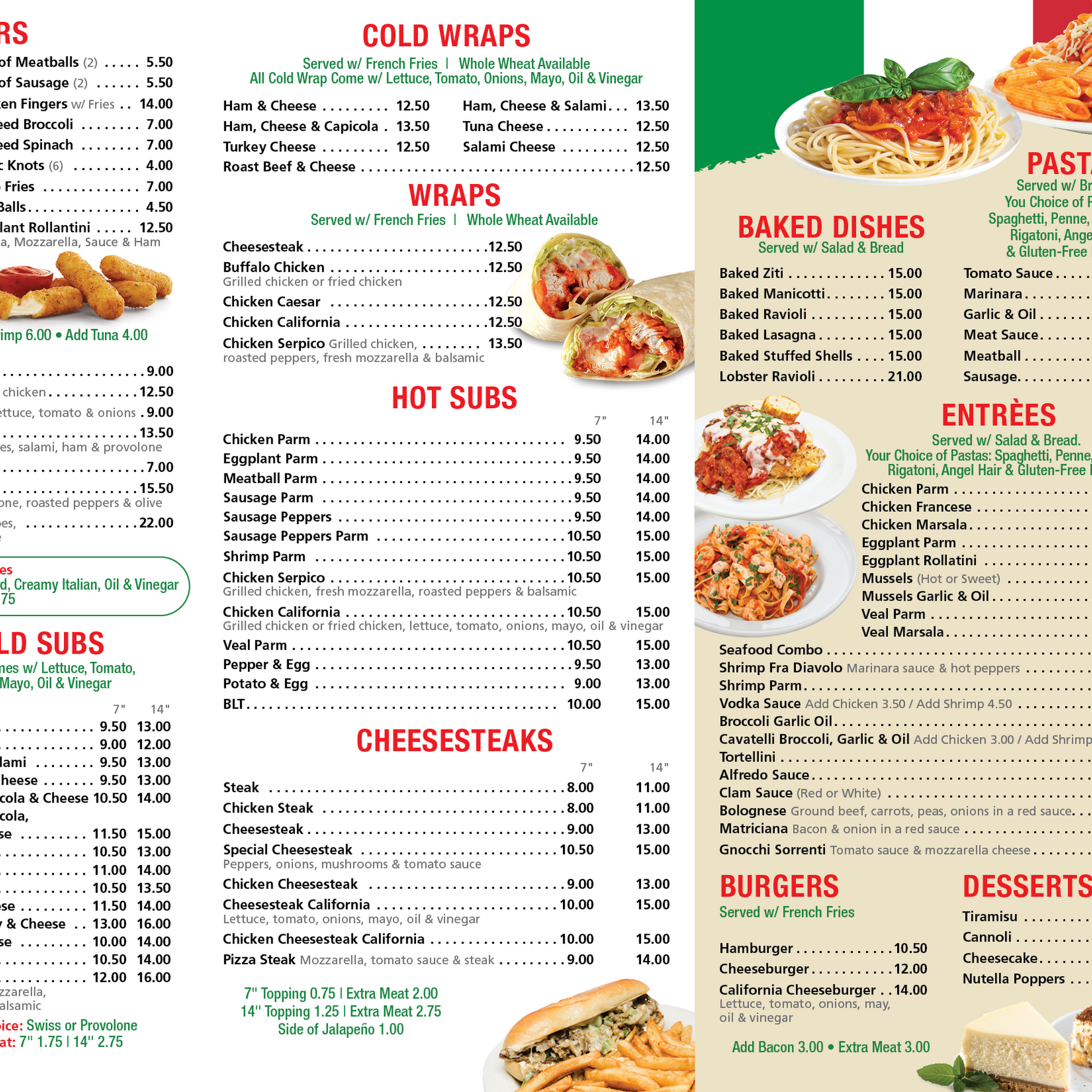 Serpico’s pizza Menu