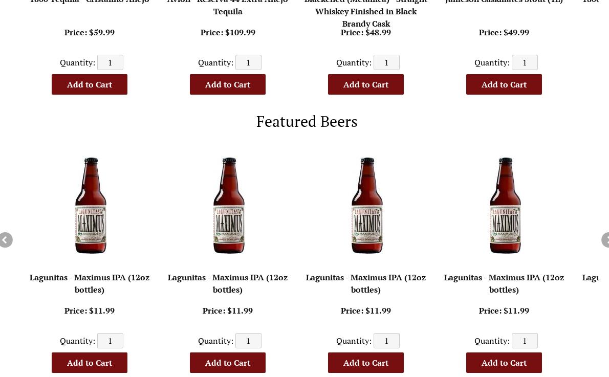 Uncorked Wines & Spirits Menu